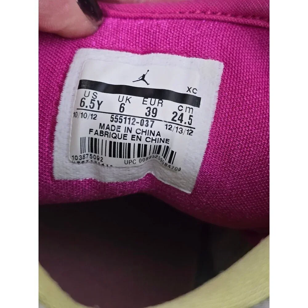 Nike Air Jordan 1 Mid Metallic Silver Fusion Sneakers Pink 6.5 Y